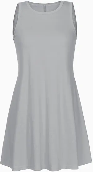 Sun Dresses for Women Casual Sleeveless Solid Ruffle Mini Dress with Pockets Summer Fashion Beach Party Dress 2024