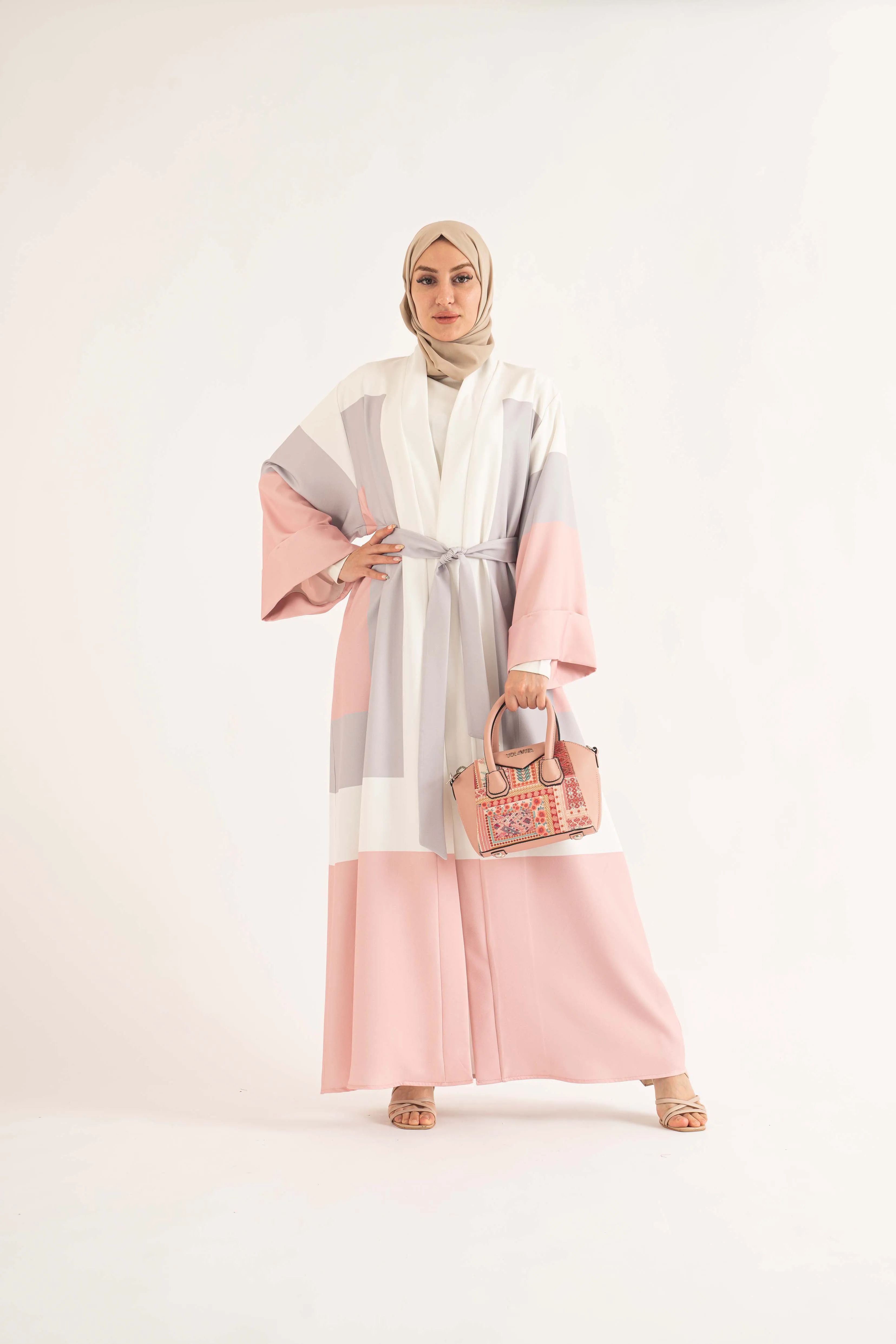 Tara Open Abaya Pink Peach