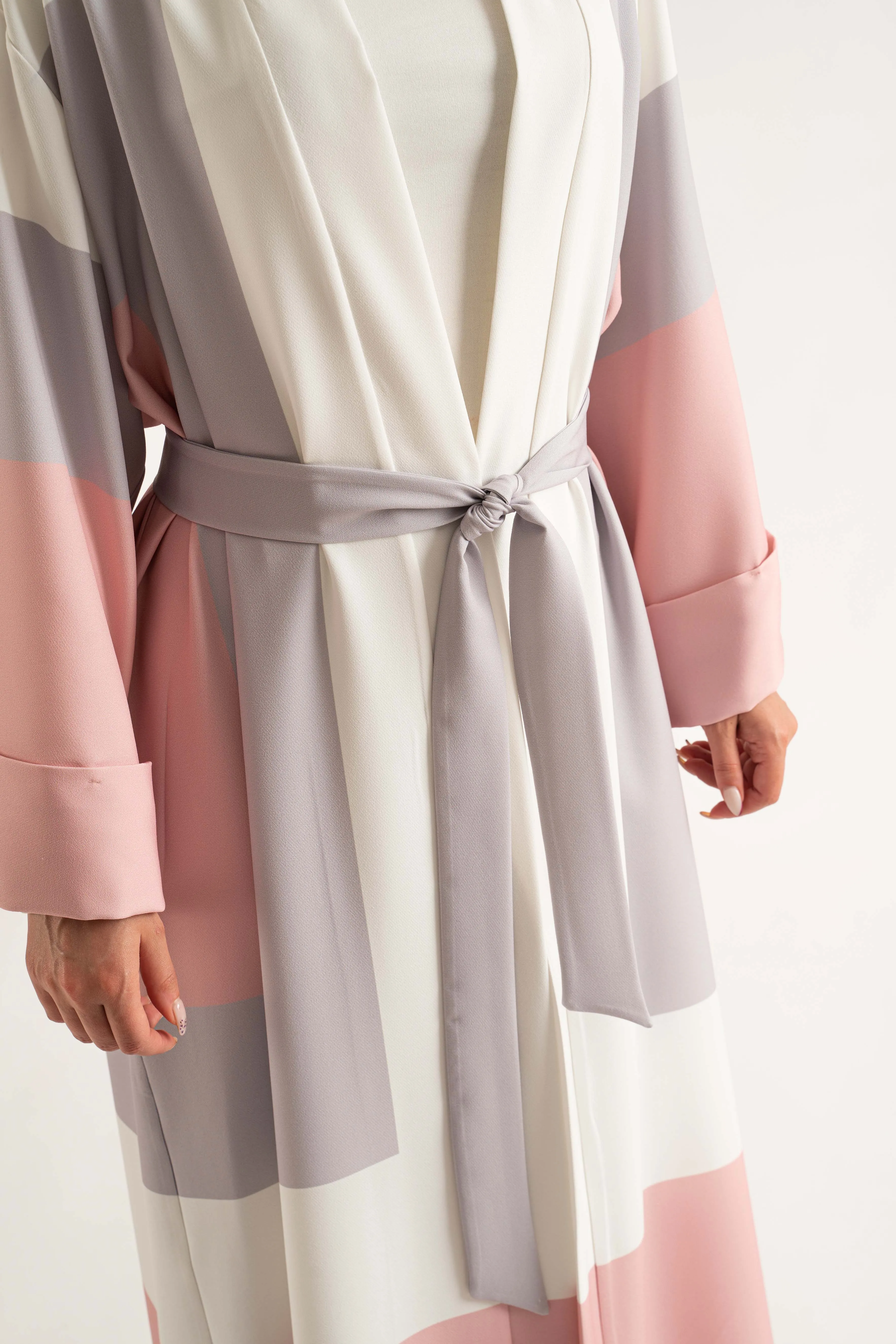 Tara Open Abaya Pink Peach