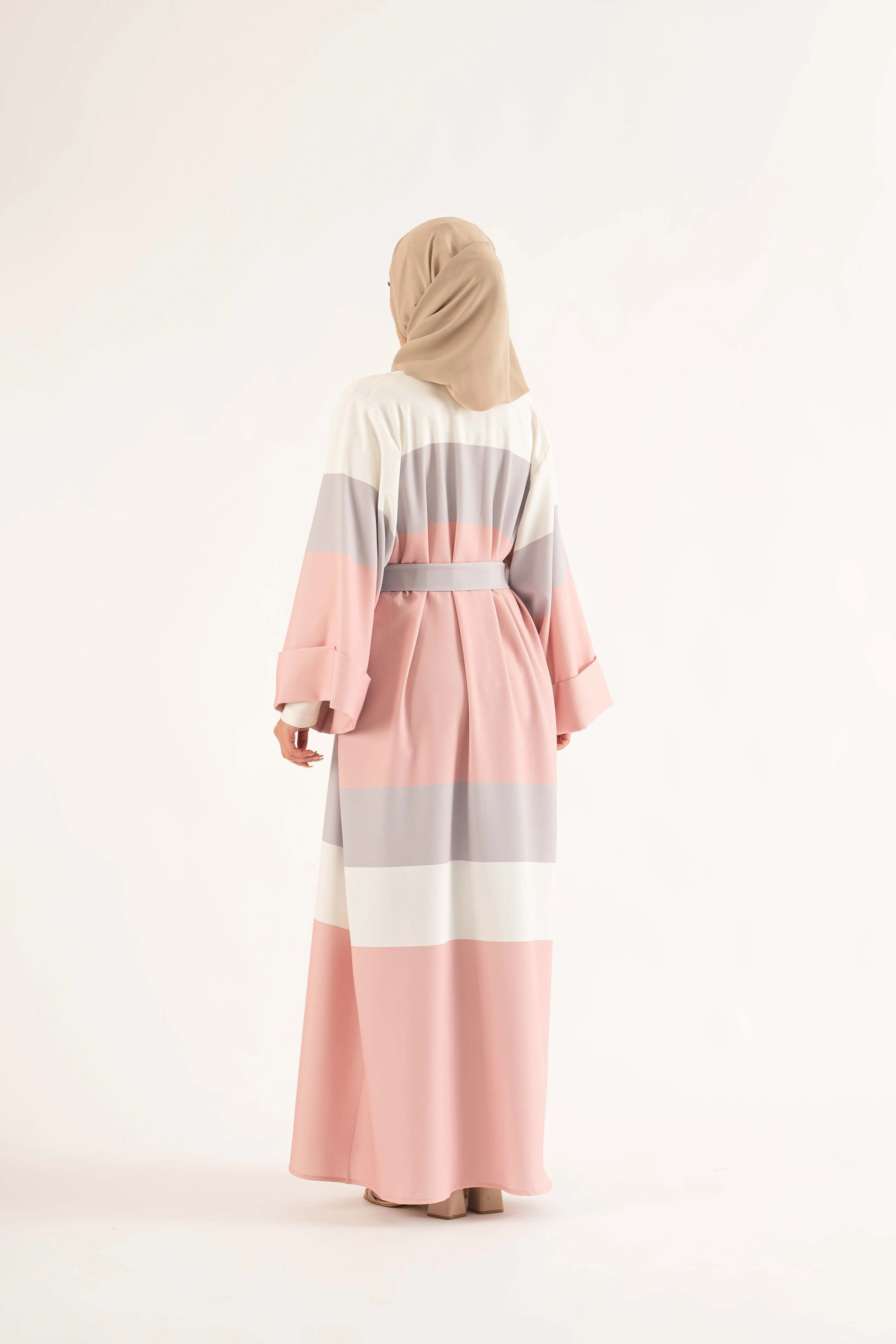 Tara Open Abaya Pink Peach
