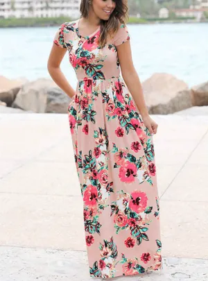 TastyHottie - Short Sleeve O Neck Beach Boho Long Dress Loose Maxi Dress