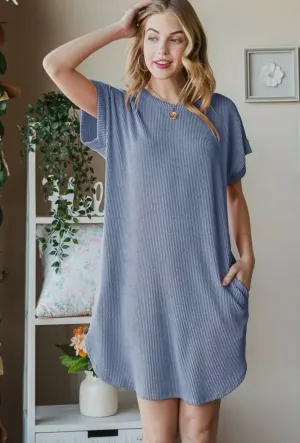 Urban Ribbed Mini Dress w/ pockets