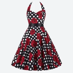 Vintage Polka Dot Halter Dresses