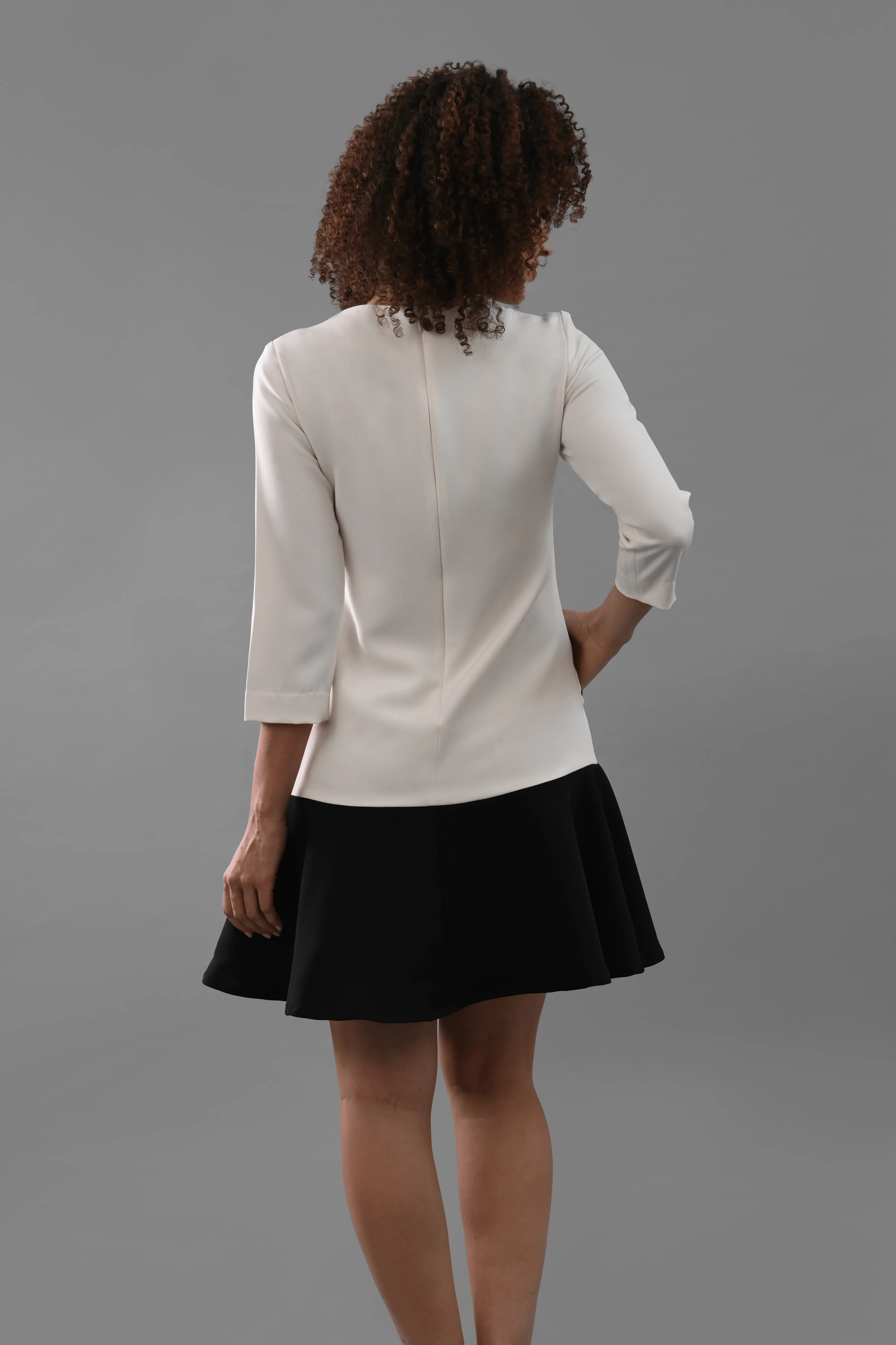 Vogue Low Flare Crepe Shift Dress