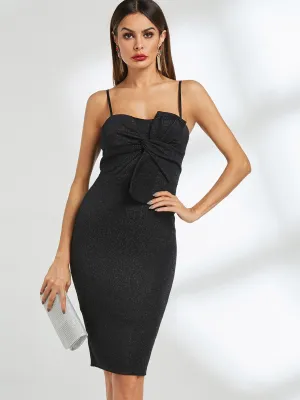 Wholesale Black Strapless Sleeveless Sequins Embellished Slit Hem Sexy Dresses