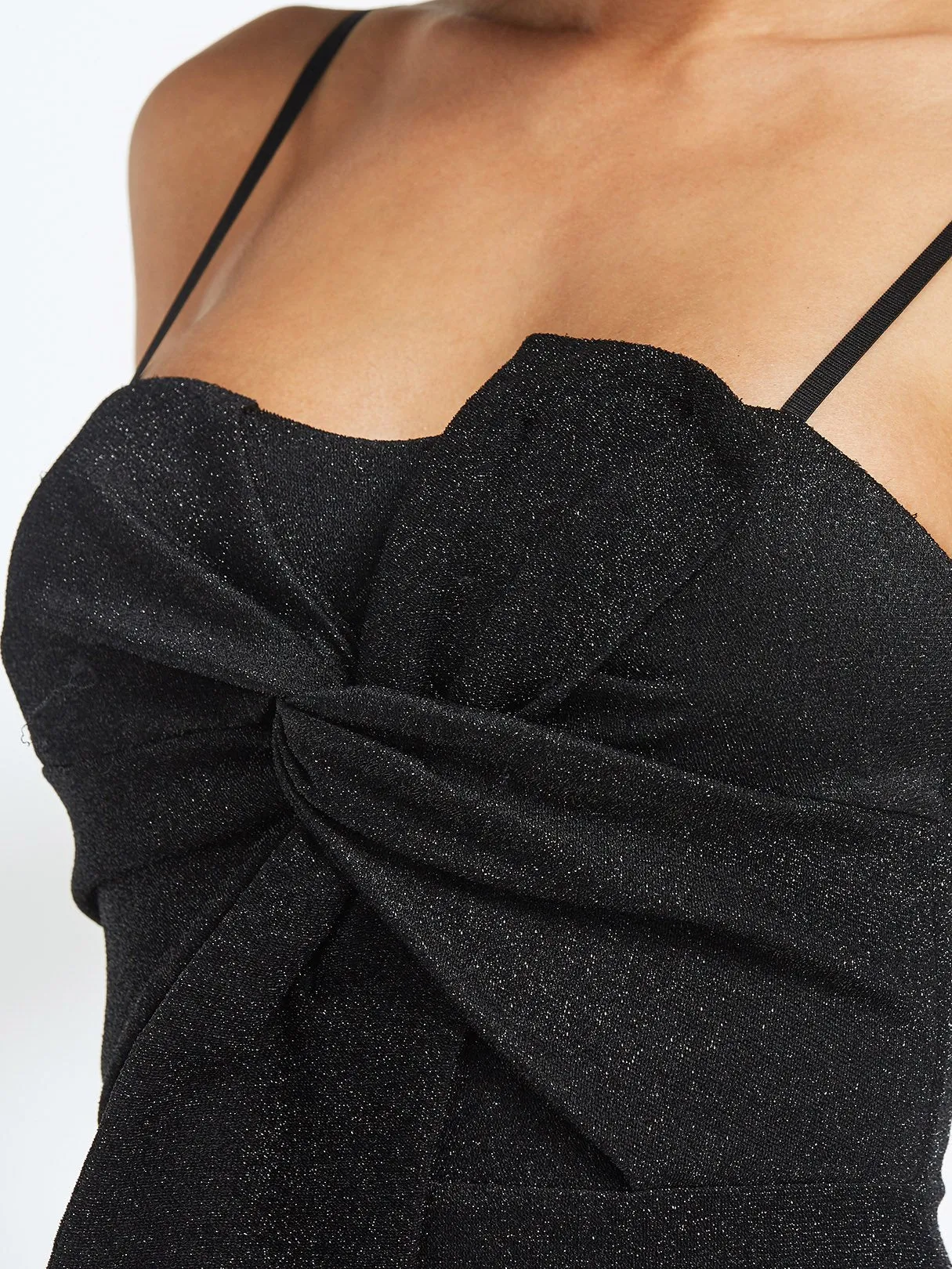 Wholesale Black Strapless Sleeveless Sequins Embellished Slit Hem Sexy Dresses