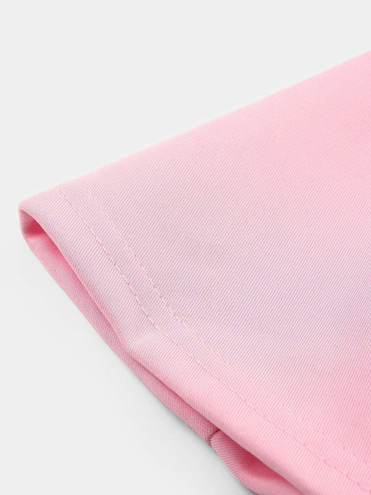 Wholesale Round Neck Plain Pleated Half Sleeve Ruffle Hem Pink Sexy Dresses