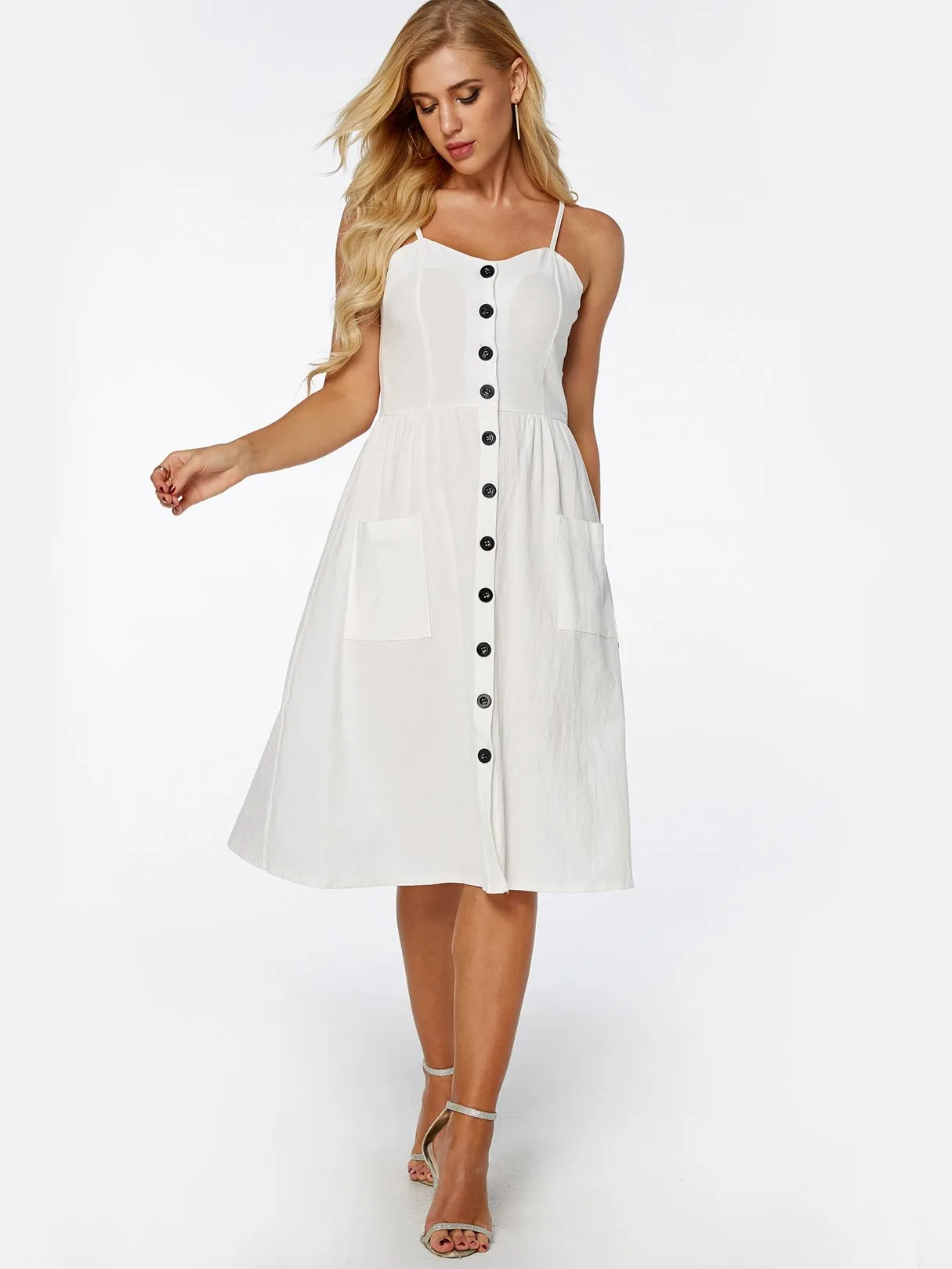 Wholesale Sleeveless Side Pockets Sexy Dress