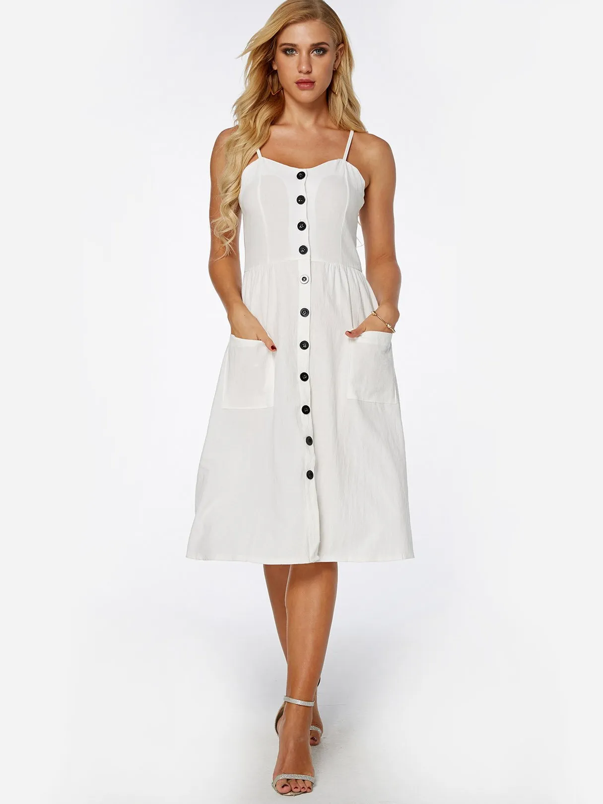 Wholesale Sleeveless Side Pockets Sexy Dress