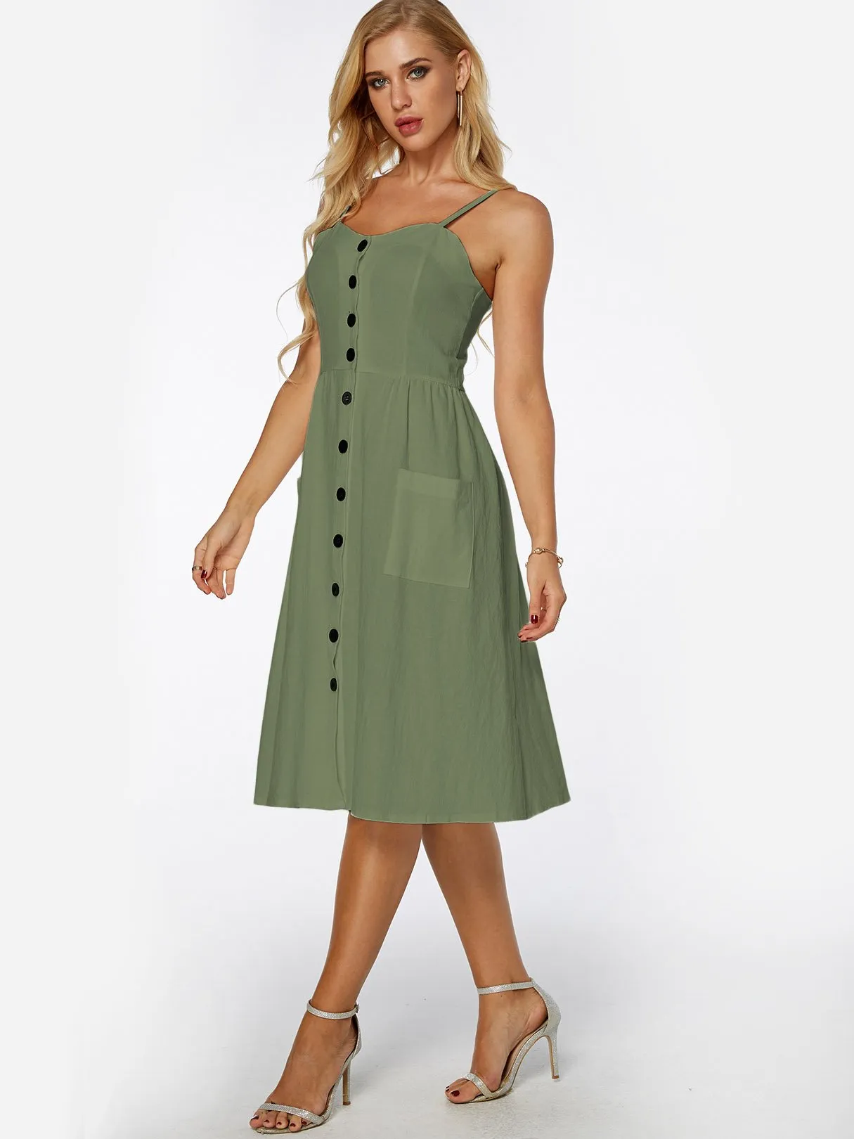 Wholesale Sleeveless Side Pockets Sexy Dress