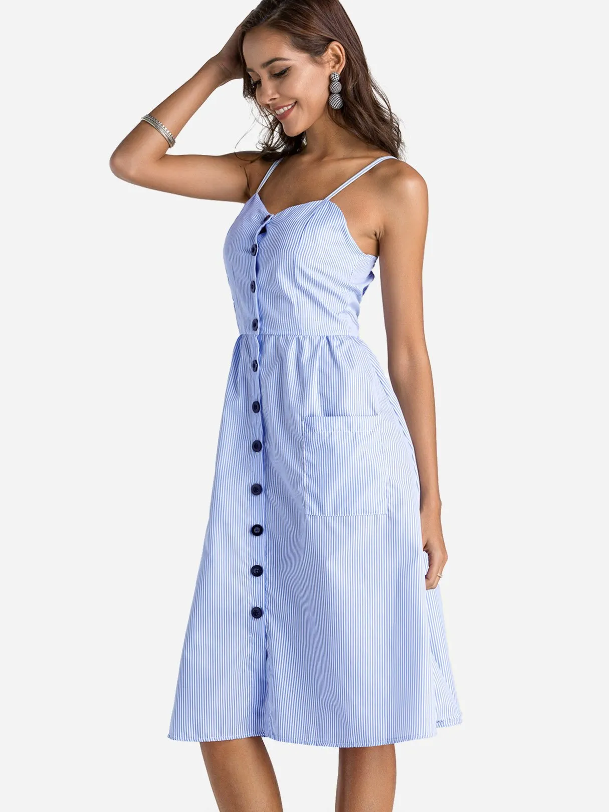 Wholesale Sleeveless Side Pockets Sexy Dress
