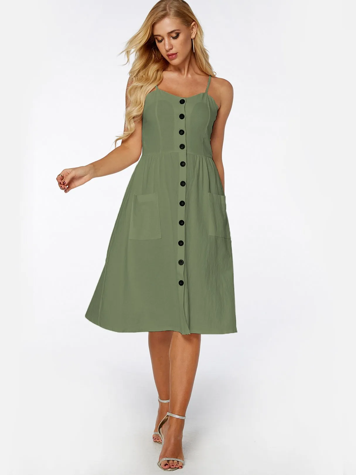 Wholesale Sleeveless Side Pockets Sexy Dress
