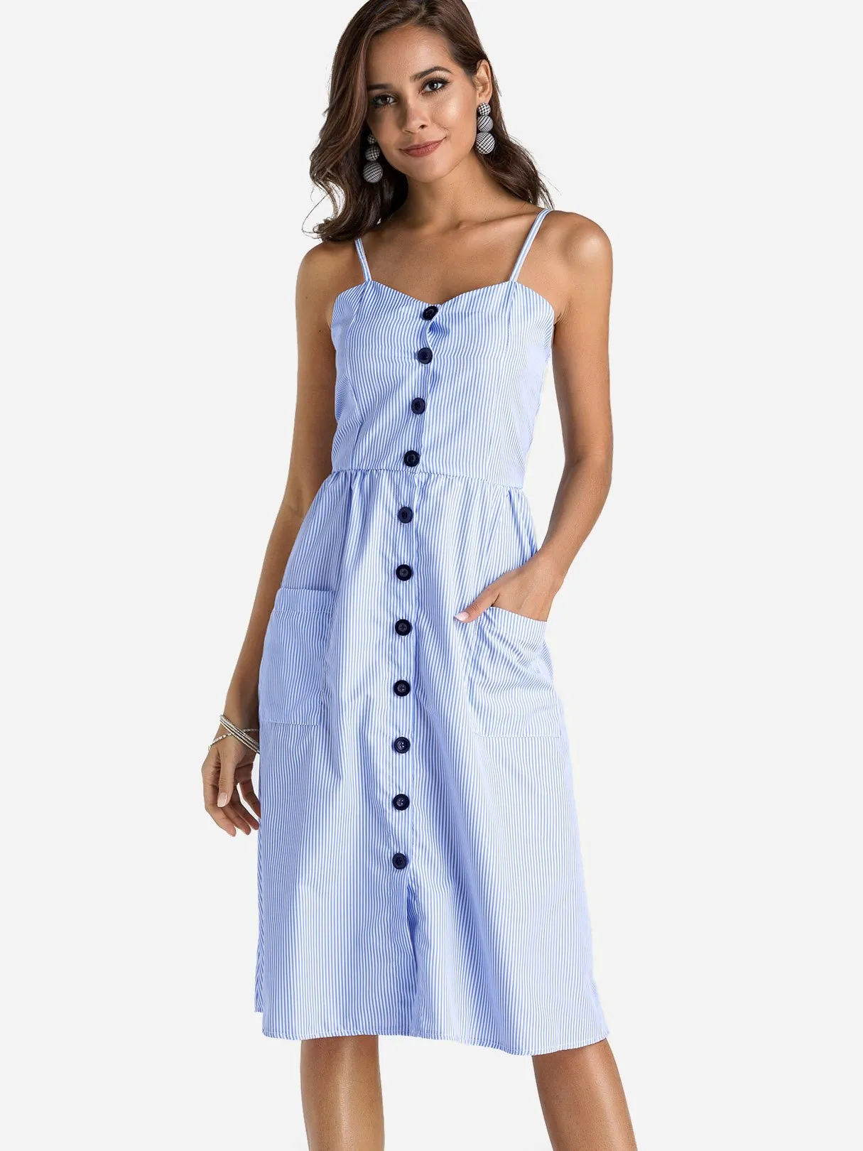 Wholesale Sleeveless Side Pockets Sexy Dress