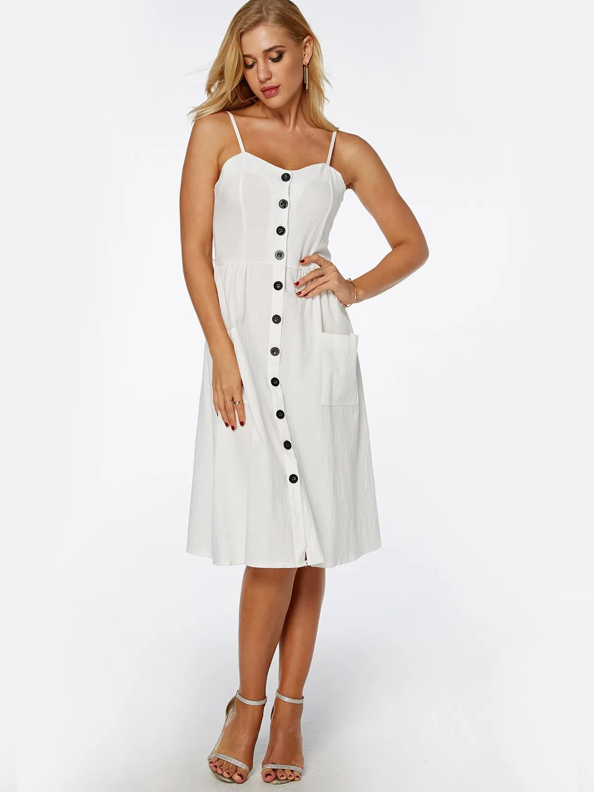 Wholesale Sleeveless Side Pockets Sexy Dress