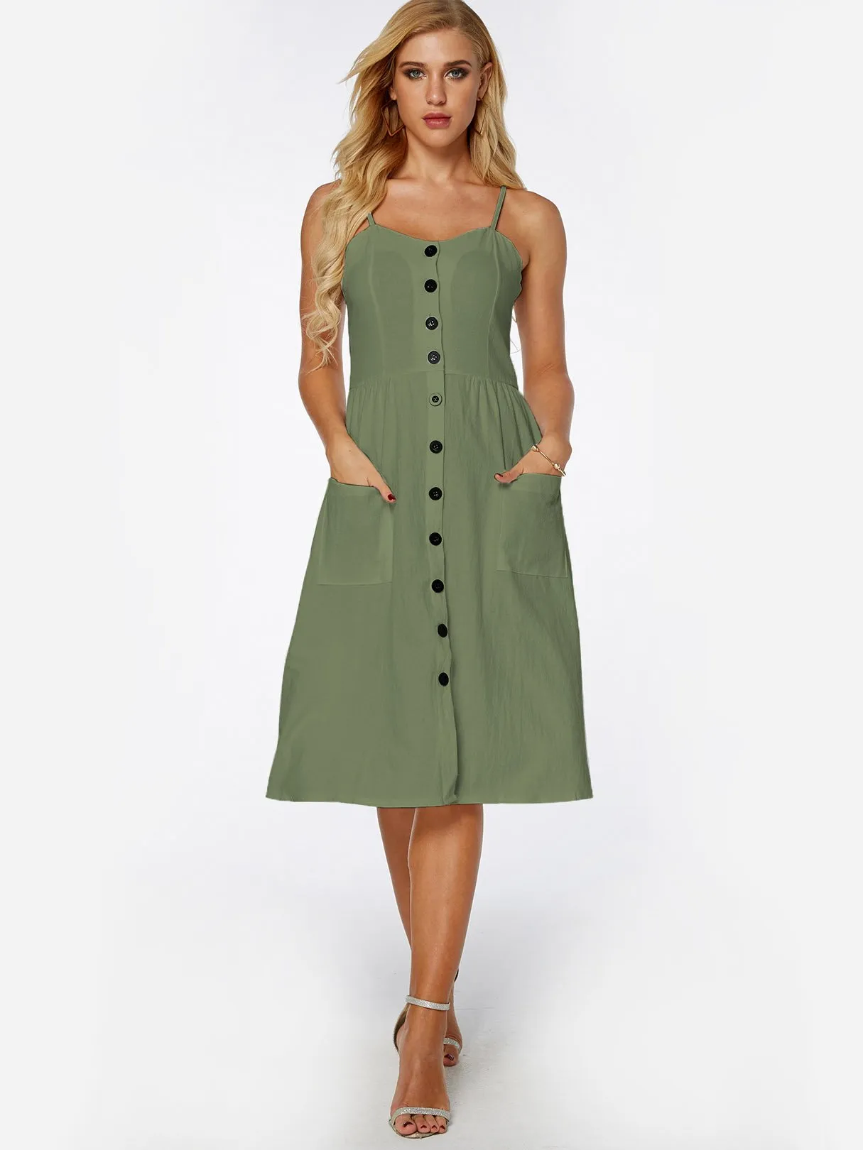 Wholesale Sleeveless Side Pockets Sexy Dress