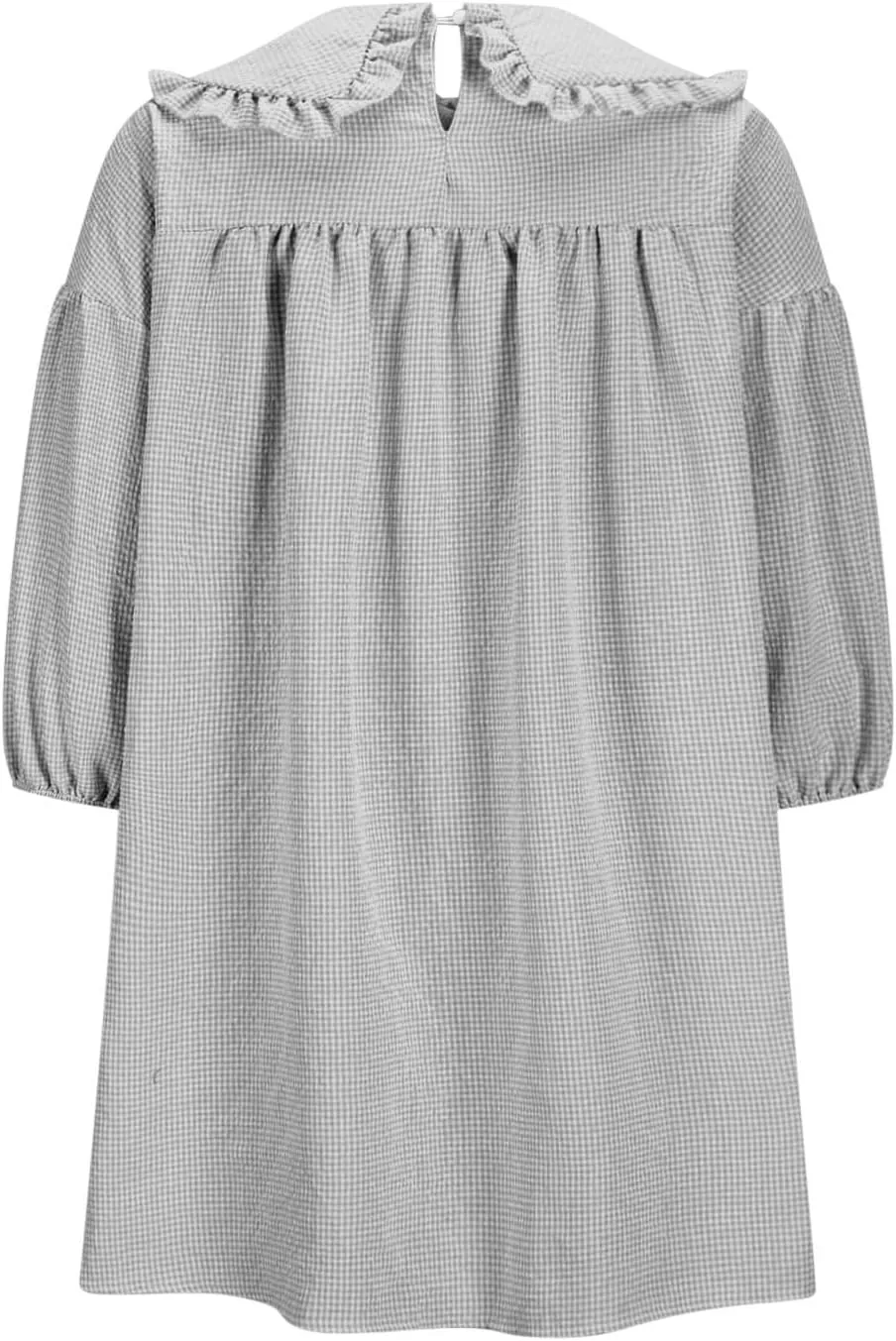 Women Oversized Smock Dresses Cute Doll Collar 3/4 Length Puff Sleeve Midi Dress Loose Comfy Beach Casual Sundress