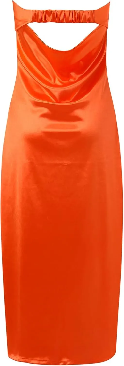 Womens Ribbed Maxi Bodycon Summer Dresses Strapless Tube Party Club Long Dress Womens Summer Strapless Maxi Bodycon Dresses