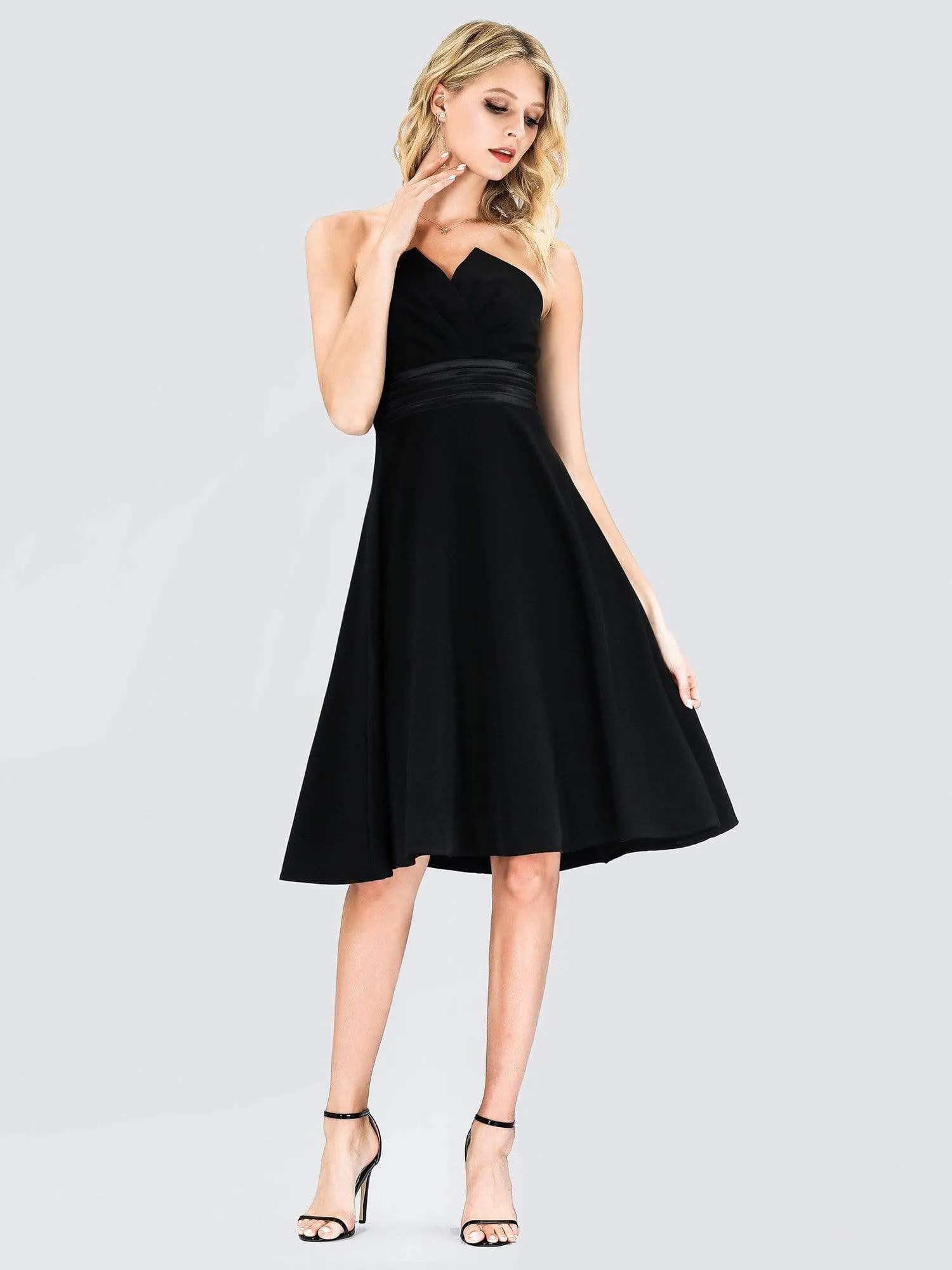 Women's  Simple Strapless Short Cocktail Dress