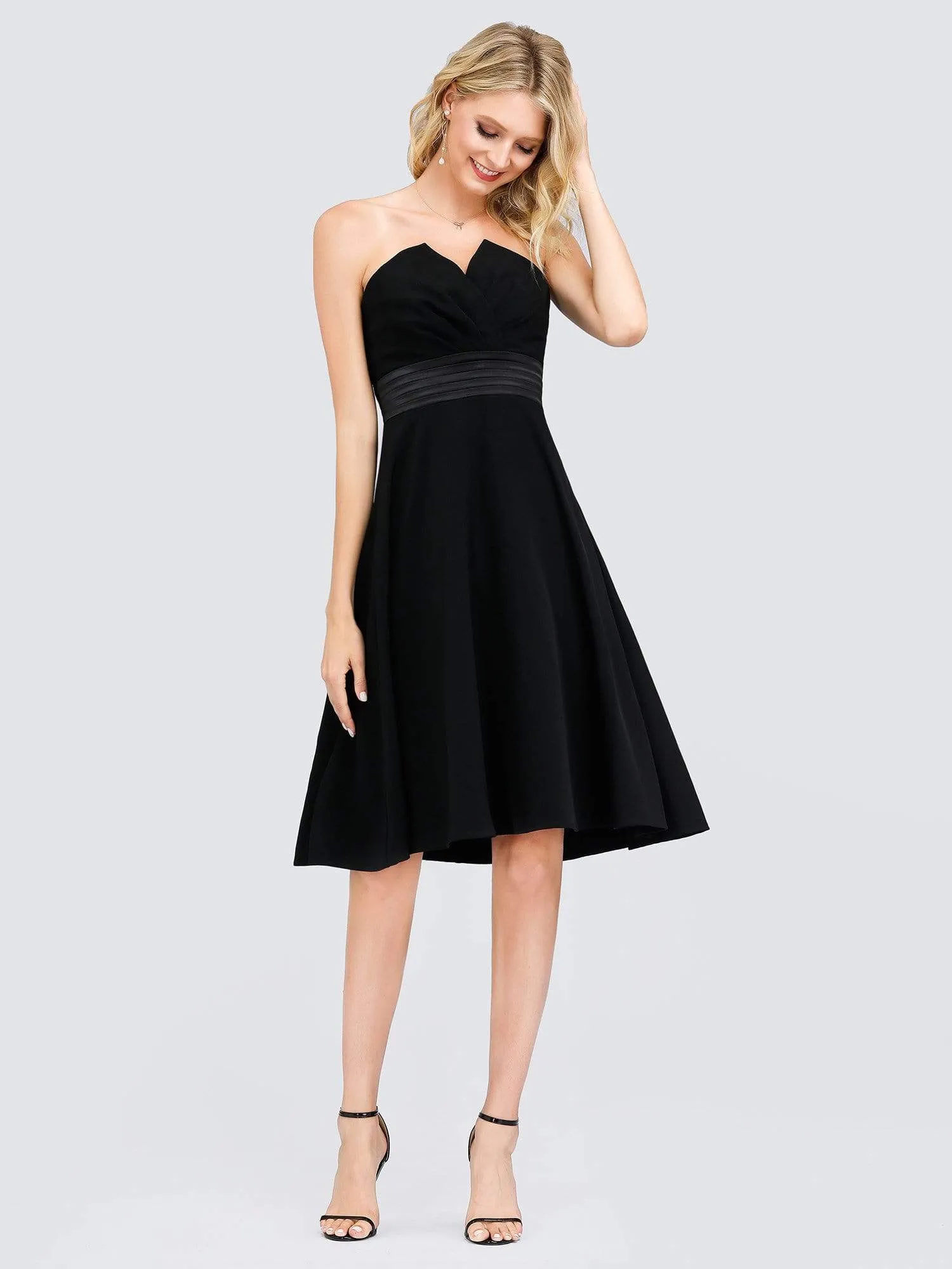 Women's  Simple Strapless Short Cocktail Dress