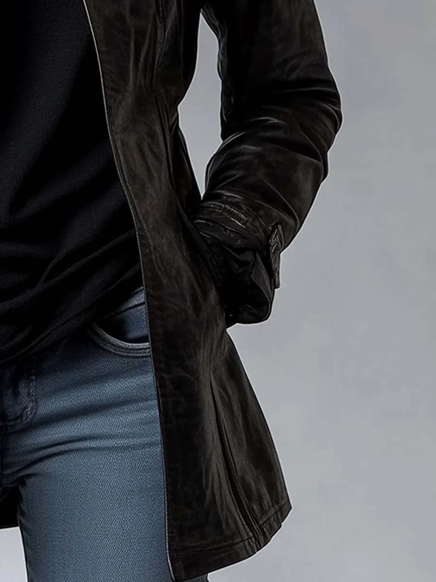 Women's Vintage Stand Collar Leather Jacket