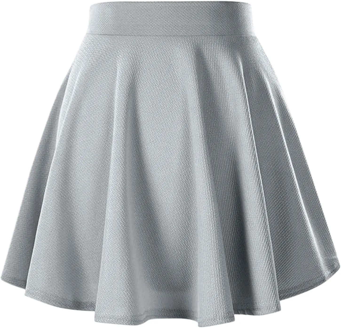 XOWRTE Women's Flared Pleated Skater Skirt Basic Casual High Waisted Ruffles Flared Mini Lingerie Skirts with Shorts