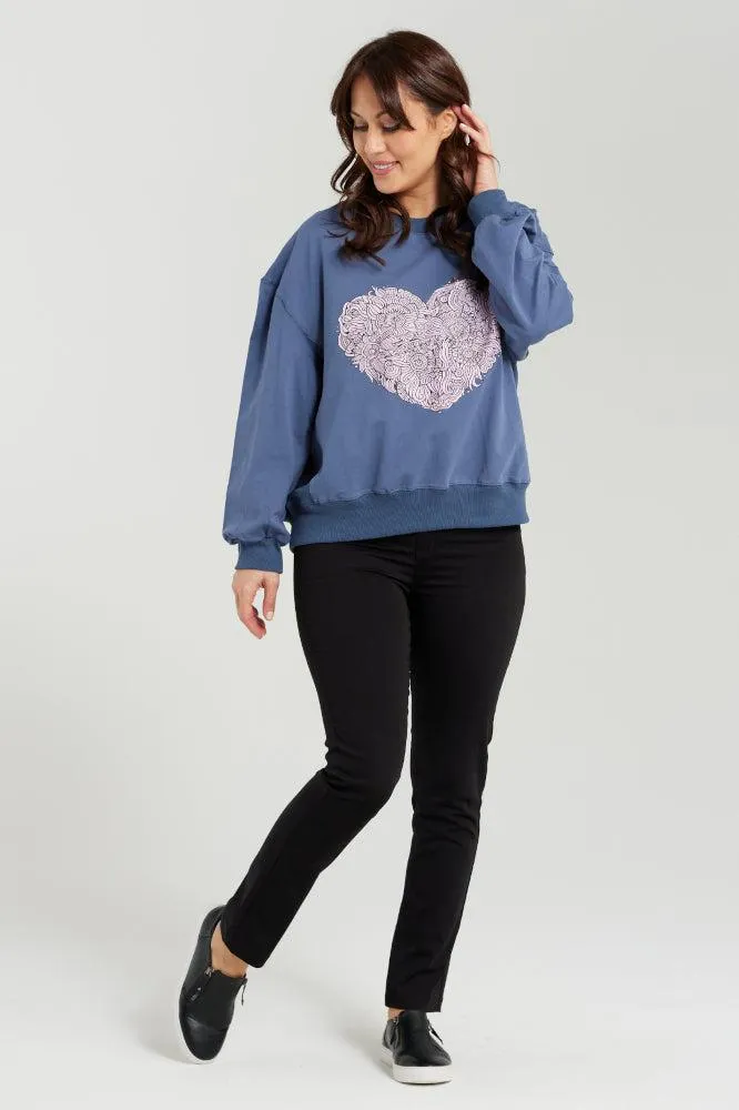 Zafina Nyla Jumper Blue Heart